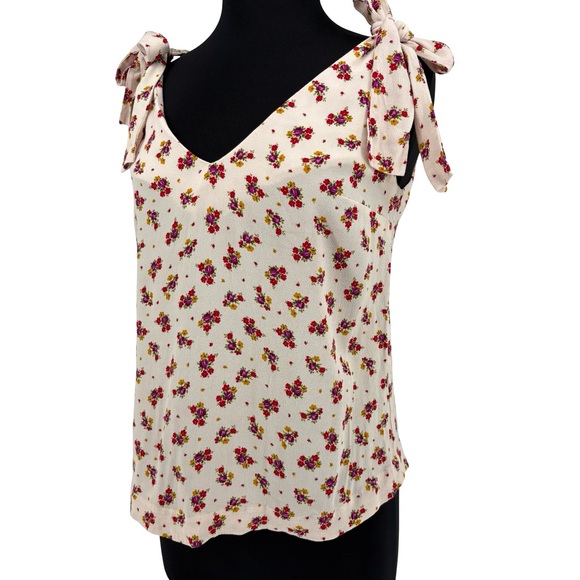 Sézane Lara Floral Tie Bow Straps Sleeveless Blouse | Sz 40 (US 8) | Mindy Print - Picture 13 of 16